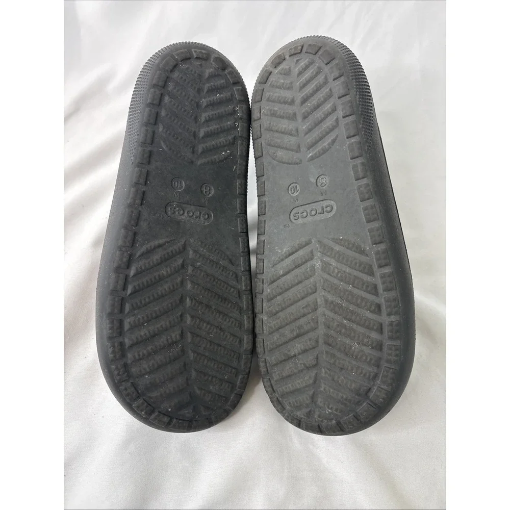 Crocs‎ Iconic Comfort Classic Slides Slip On Black Unisex Men's 8 Women's 10
